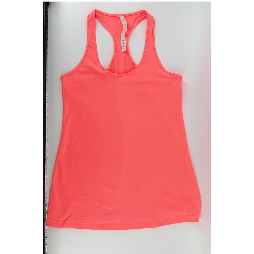 Lululemon Cool Racerback Tank Top 12 Coral Pink Neon Orange Yoga Athletic